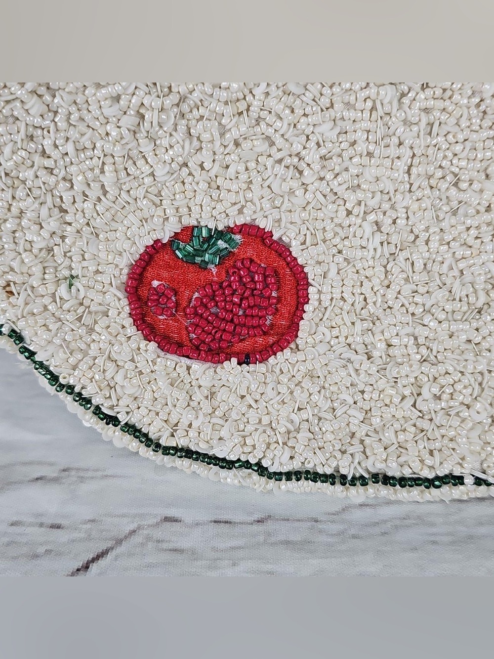 NWT Handmade in India Garden Vegetable Beaded Shoulder Bag White Multi TJ Maxx - Picture 9 of 13